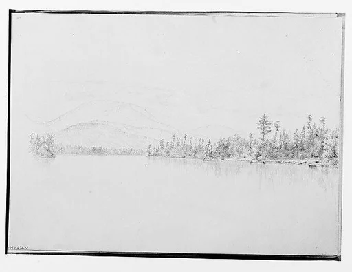 View Across A Lake or River to Mountains (from Sketchbook)