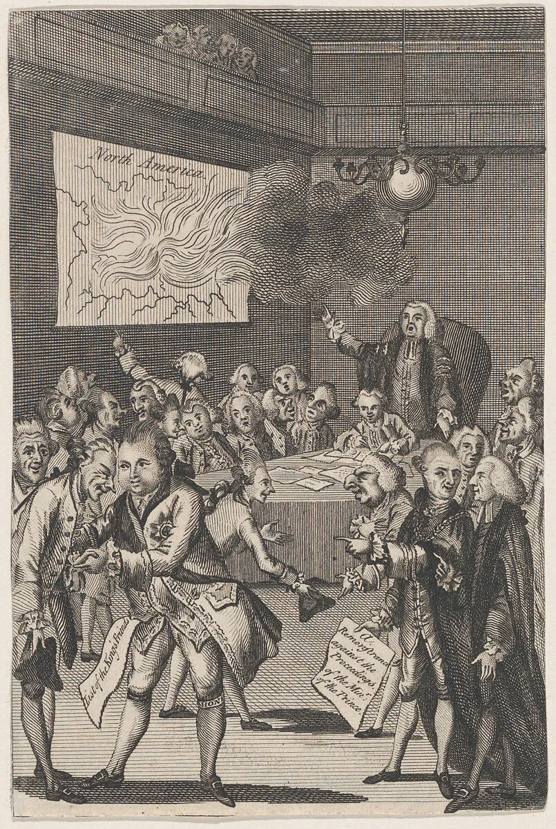 The Council of Rulers & the Elders Against the Tribe of ye Americanites — Anonymous, British, 18th century