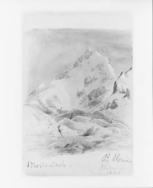 Morteratsch, Piz Bernina, Pontresina (from Switzerland 1869 Sketchbook) — John Singer Sargent
