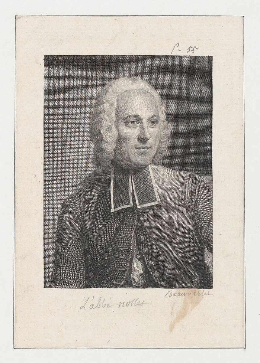 Portrait of Jean Antoine Nollet — Jacques Firmin Beauvarlet|Maurice Quentin de La Tour