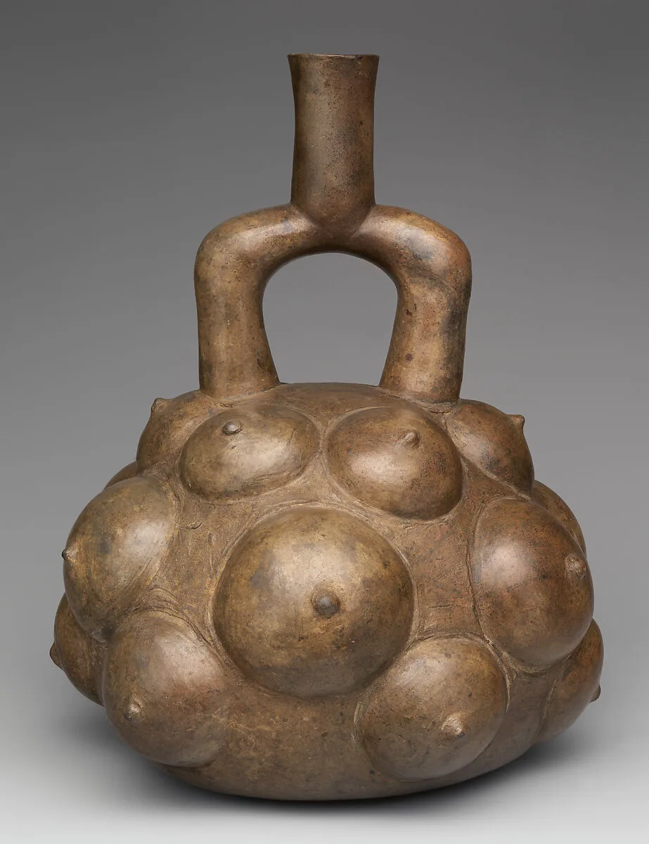 Stirrup-spout bottle with fruits — Cupisnique artist(s)