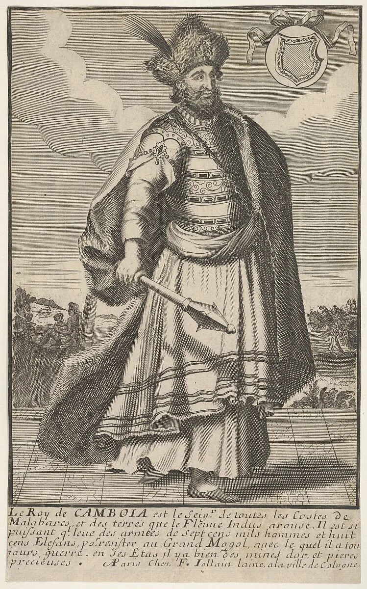 The King of Cambodia standing with a sceptre in his right hand — Anonymous|François Jollain