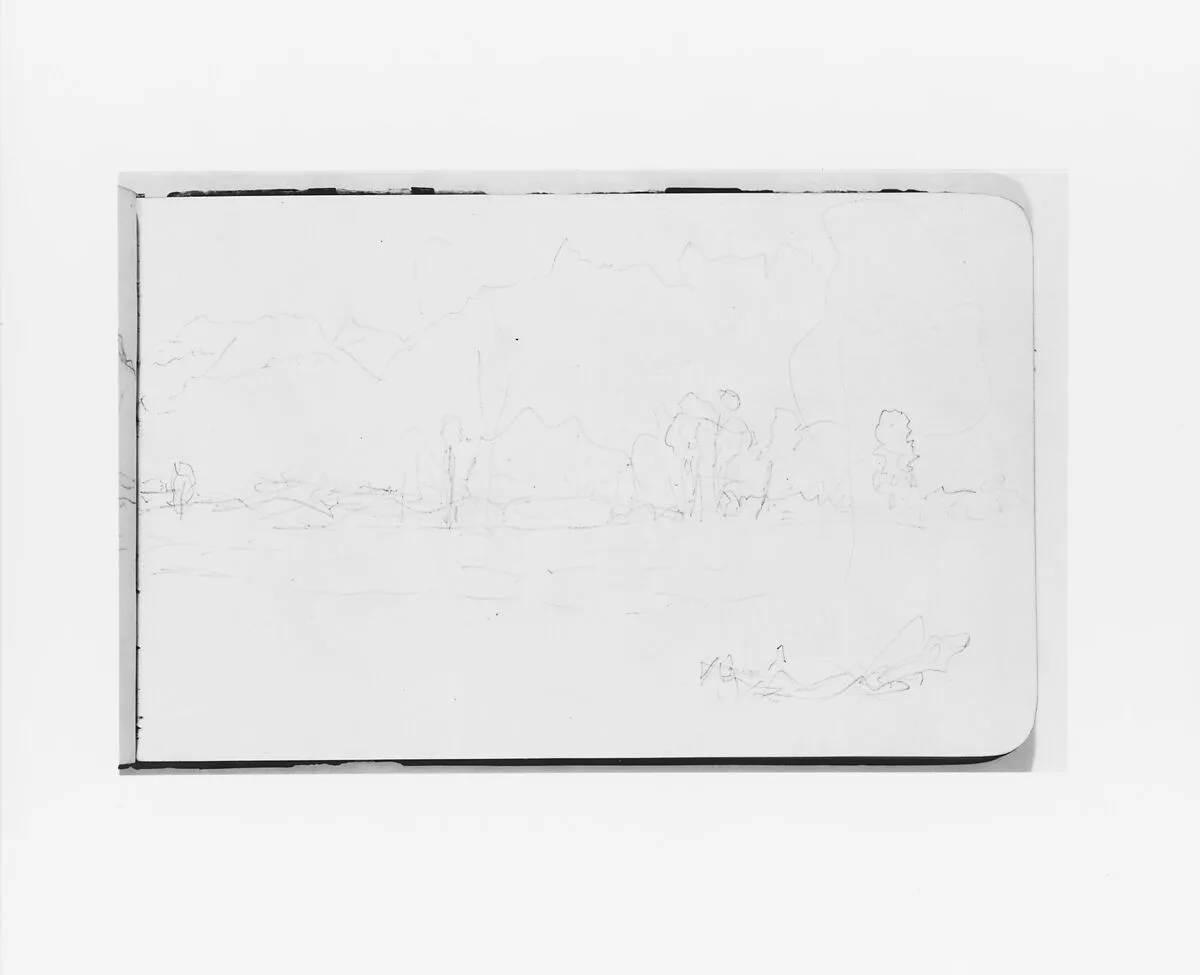 Mountain Landscape Sketch (from Sketchbook) — Albert Bierstadt
