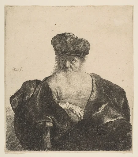 Old Man with Beard, Fur Cap, and Velvet Cloak
