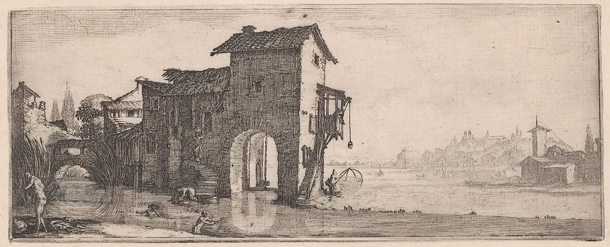 Le Moulin a Eau (The Water Mill), from Les Quatre Paysages (The Four Landscapes) — Jacques Callot
