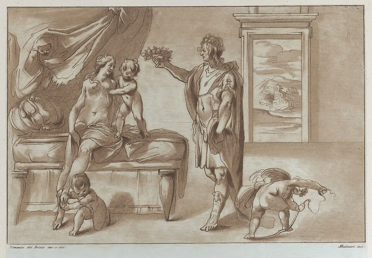 Mars offering a floral wreath to Venus — Stefano Mulinari|Domenico Ambrogi