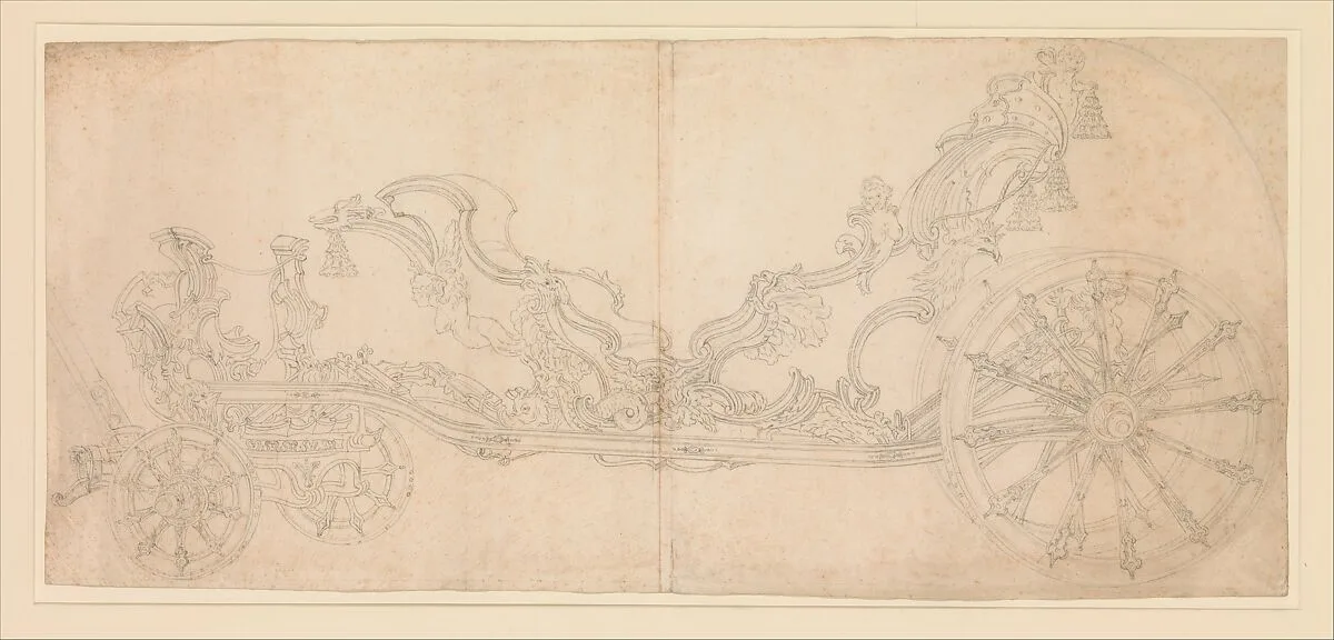 Design for a Carriage — Anonymous, Italian, 17th or 18th century