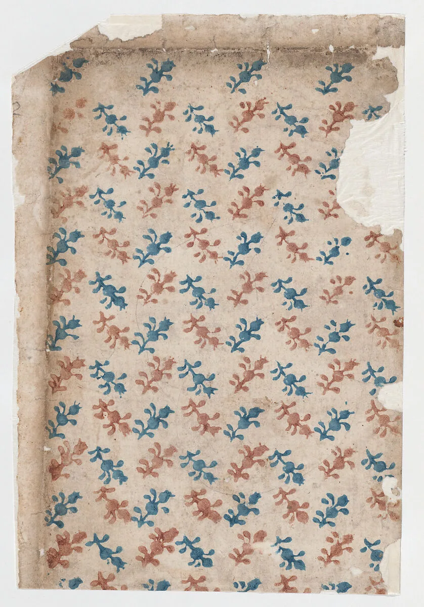 Sheet with overall floral pattern — Anonymous