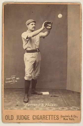 Farrar, 1st Base, Philadelphia, from the series Old Judge Cigarettes