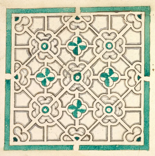 Layout for a Garden with Flower-shaped Floral Beds