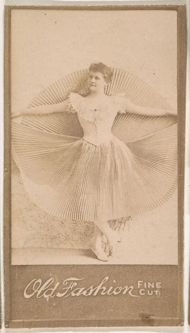 Actress holding out pleated skirt, from the Actresses series (N664) promoting Old Fashion Fine Cut Tobacco — Unknown