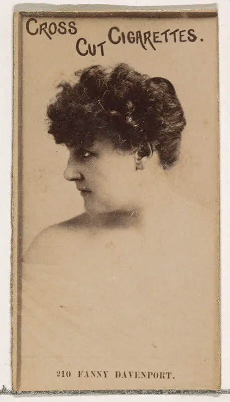 Card Number 210, Fanny Davenport, from the Actors and Actresses series (N145-2) issued by Duke Sons & Co. to promote Cross Cut Cigarettes — W. Duke, Sons & Co.