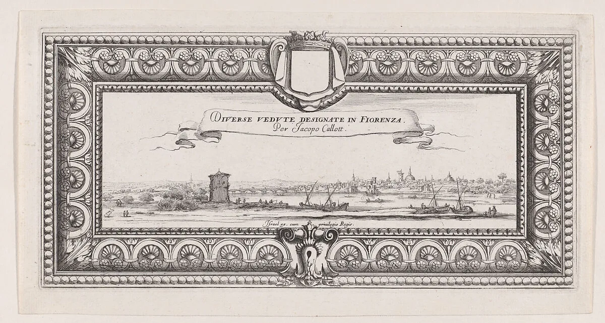 Title Page Designed for the Sale of the Series of Paysages Gravés pour Jean de Médicis, from Paysages Gravés pour Jean de Médicis appelées aussi Paysages Dessinés a Florence, Vues de Florence, Paysages d'Italie, et Paysages Définitifs (Landscapes Engraved for Giovanni de'Medici, Landscapes Designed in Florence, Views of Florence, Landscapes of Italy, and Definitive Landscapes) — François Collignon|Israël Henriet|Jacques Callot
