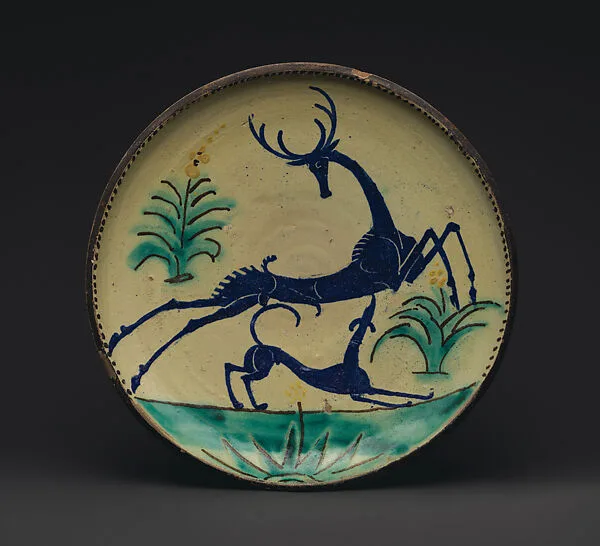 Plaque with stag and dog — Wilhelm Hunt Diederich