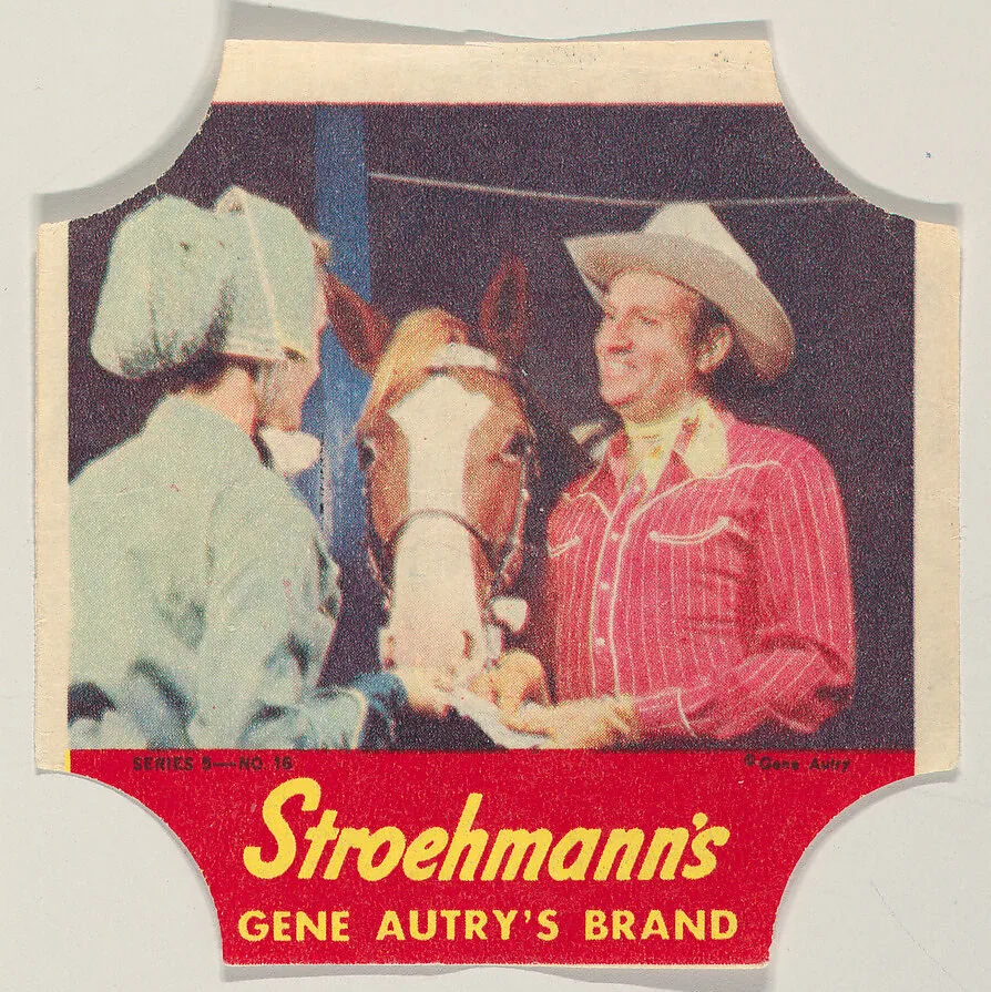 Gene Autry's Brand, Series 5, No. 16, from the Gene Autry's Brand bread end labels series (D290-7) issued by Stroehmann Bread Company — Stroehmann Bread Company