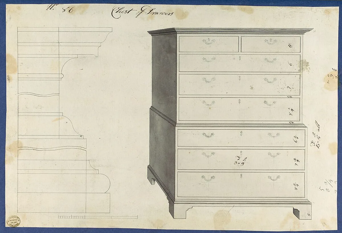 Chest of Drawers, from Chippendale Drawings, Vol. II — Thomas Chippendale