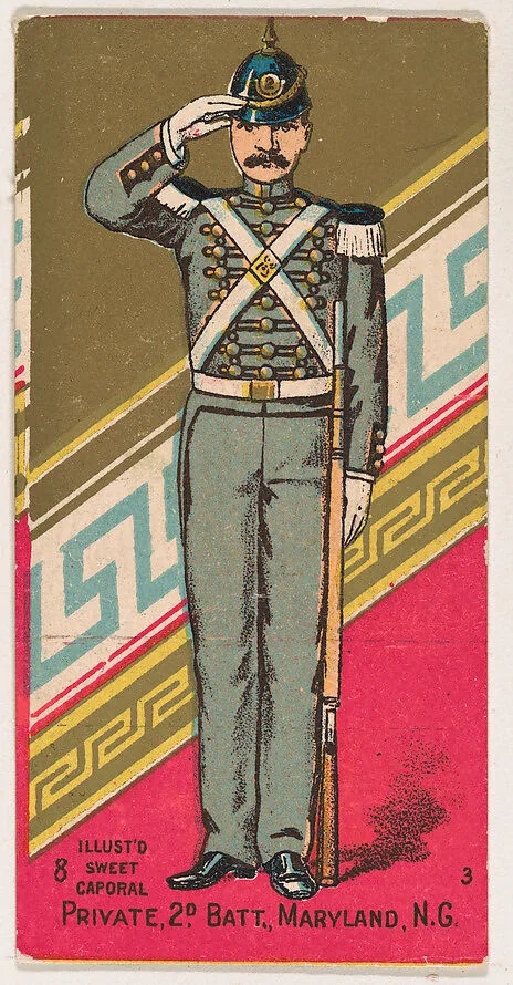 Private, 2nd Battalion, Maryland, National Guard, from the Military Series (N224) issued by Kinney Tobacco Company to promote Sweet Caporal Cigarettes — Kinney Brothers Tobacco Company