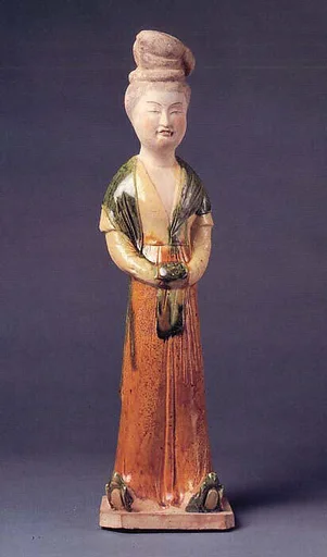 唐 三彩陶仕女俑|Standing court lady