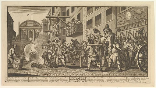 Burning the Rumps at Temple Bar (Twelve Large Illustrations for Samuel Butler's Hudibras, Plate 11)