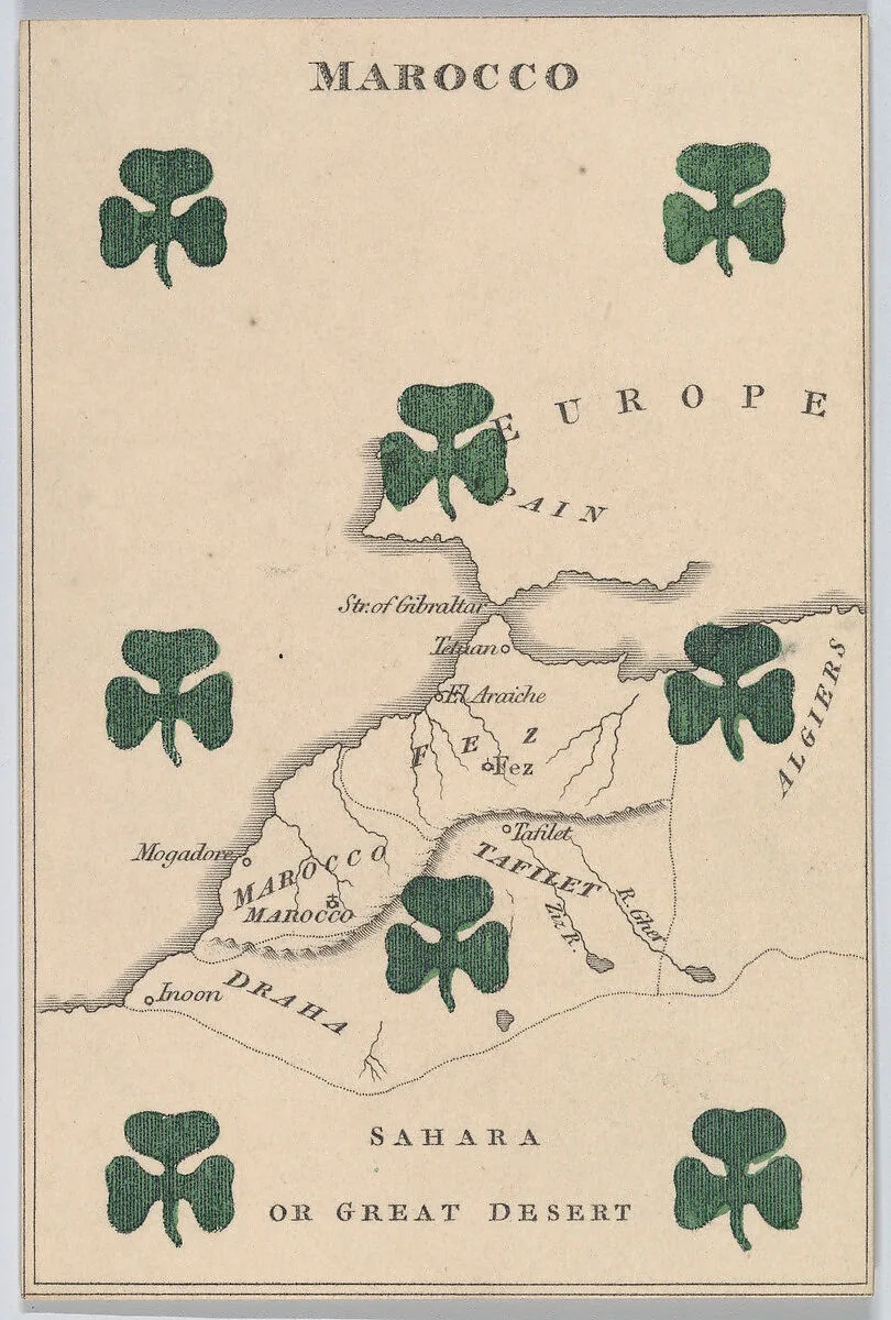 Marocco, from "Court Game of Geography" — William and Henry Rock