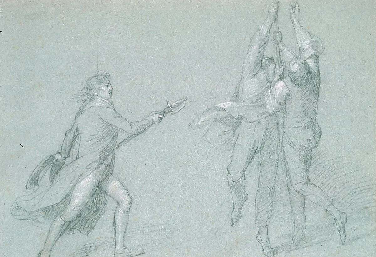 Study for "The Surrender of the Dutch Admiral De Winter to Admiral Duncan, October 11, 1797": Admiral De Winter Raising the Colors — John Singleton Copley