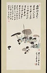 現代 張大千 野菇圖 軸|Mushrooms