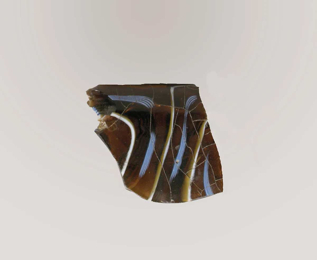 Glass mosaic ribbed bowl fragment — Unknown