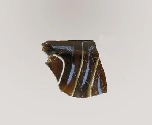 Glass mosaic ribbed bowl fragment