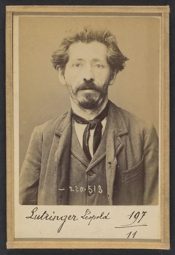 Lutringer. Pierre, Léopold. 43 ans, né le 25/11/50 à Stenay (Meuse). Cordonnier. Anarchiste. 3/7/94.