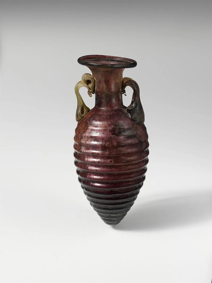 Glass amphoriskos with horizontal ribs — Unknown