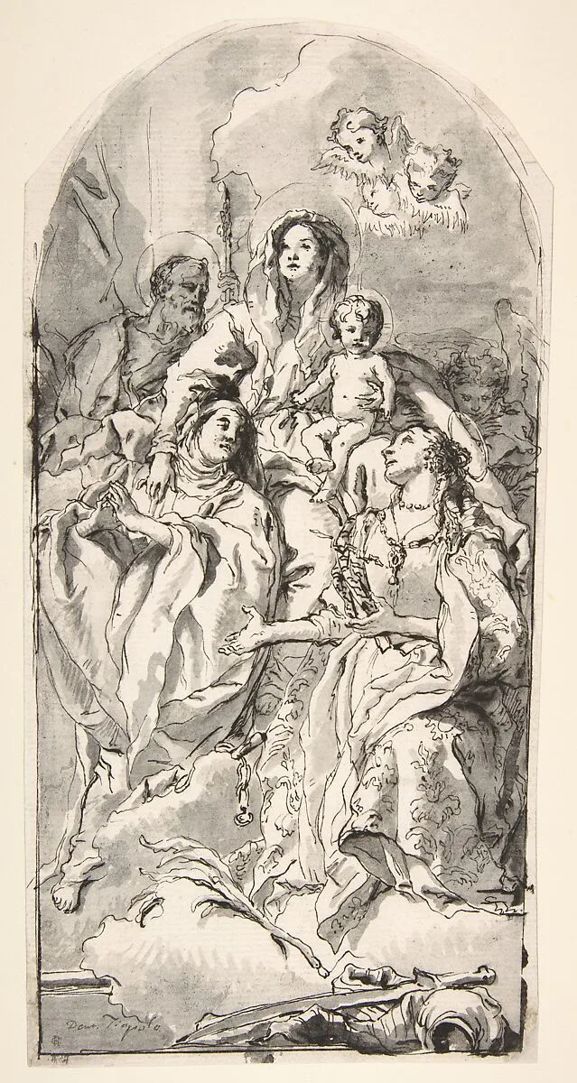 The Holy Family with Two Female Saints — Giovanni Domenico Tiepolo