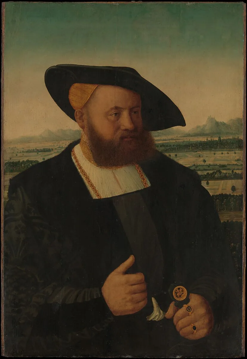Portrait of a Man with a Moor's Head on His Signet Ring — Conrad Faber von Creuznach