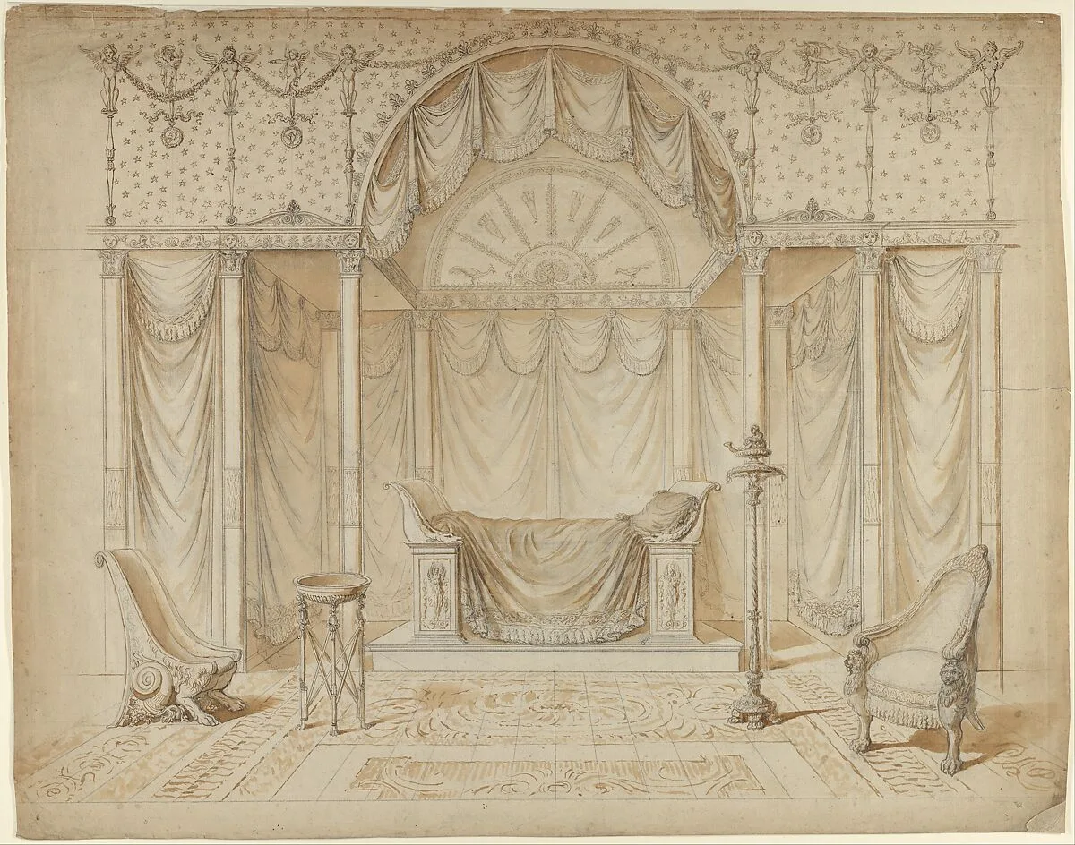 Design for a Bed Alcove in Empire Style — Anonymous, French, 19th century