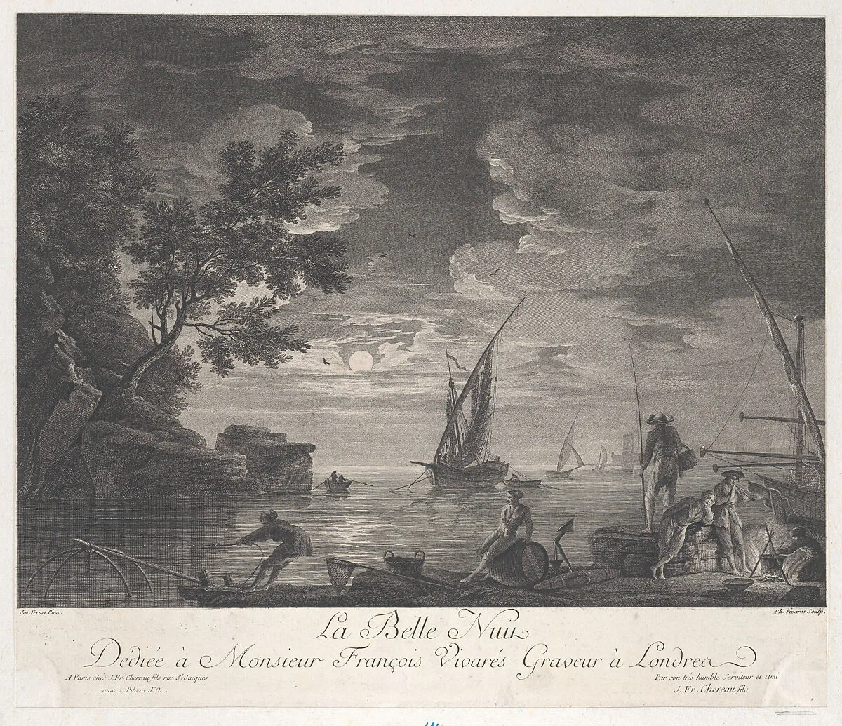 The Beautiful Night — Thomas Vivares|Joseph Vernet