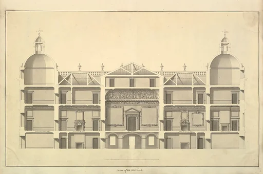 Section of the West Front, Houghton Hall, Norfolk