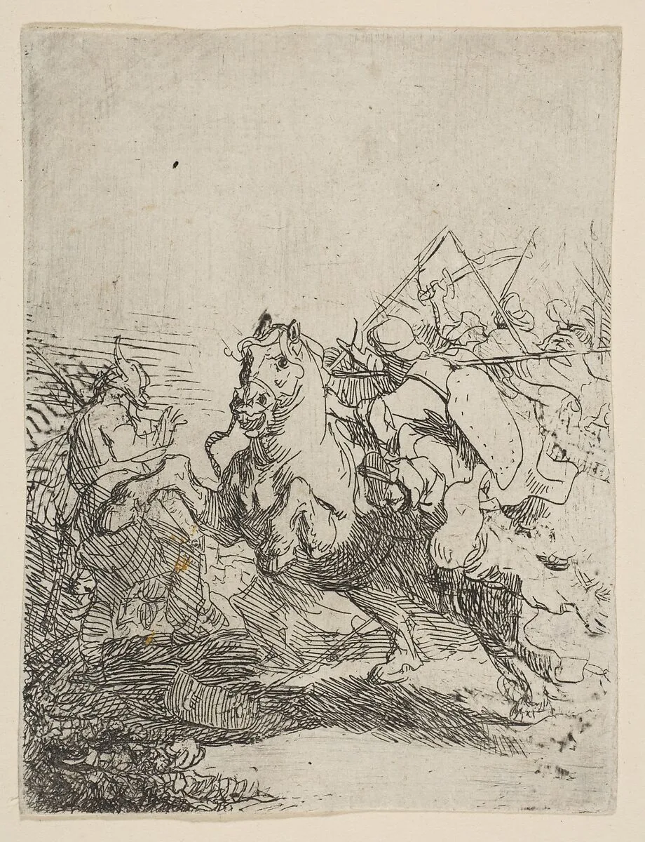 A Cavalry Fight — Rembrandt (Rembrandt van Rijn)