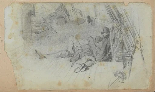 Sailors on Deck of Ship (from Scrapbook)