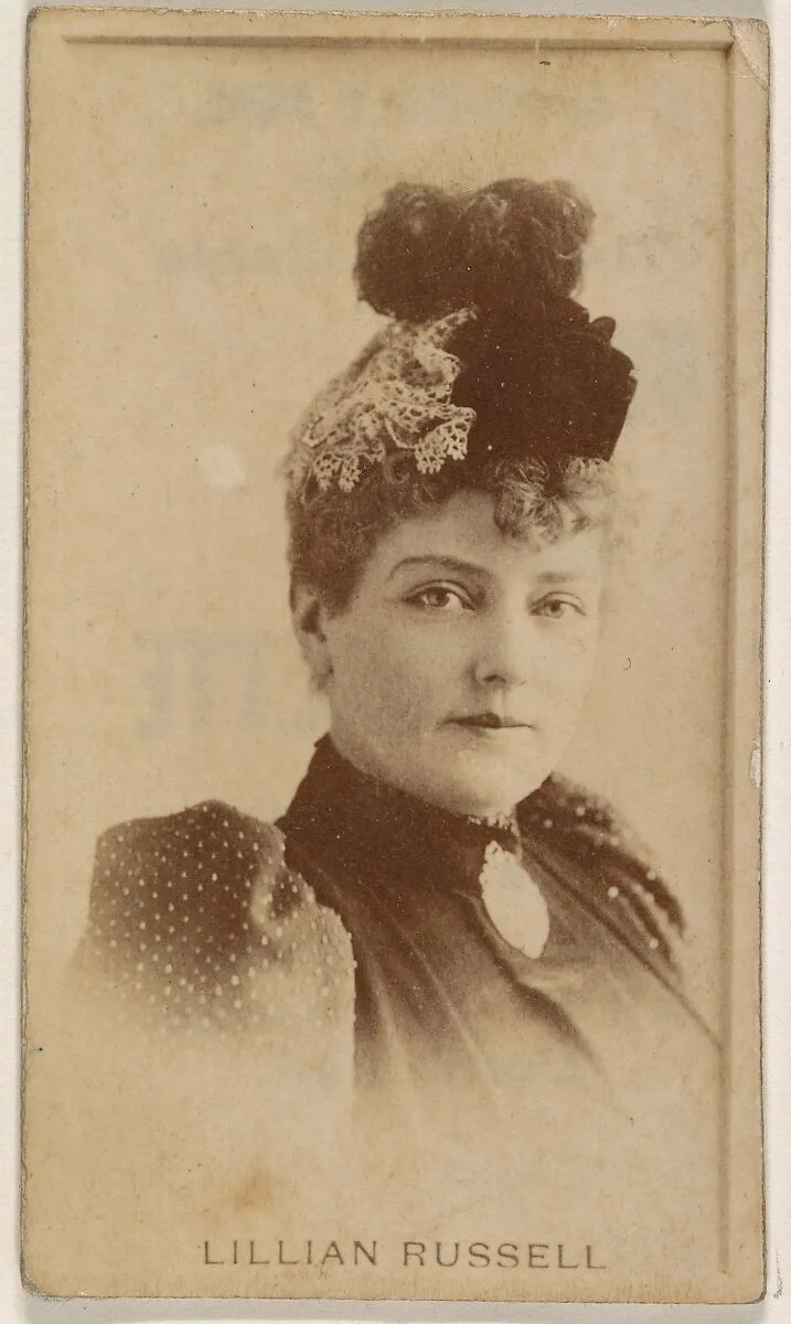 Lillian Russell, from the Actresses series (N245) issued by Kinney Brothers to promote Sweet Caporal Cigarettes — Kinney Brothers Tobacco Company