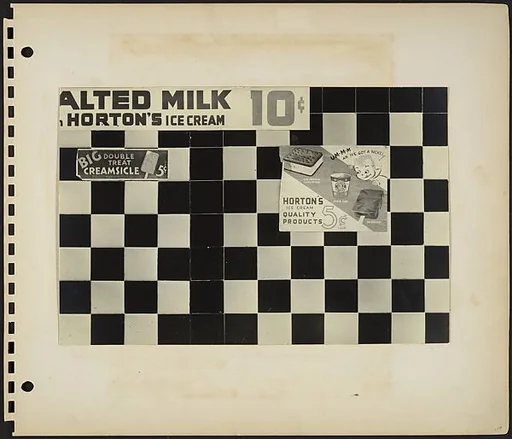 [Checkerboard Tiled Wall Detail with Ice Cream Advertisements, New York City]
