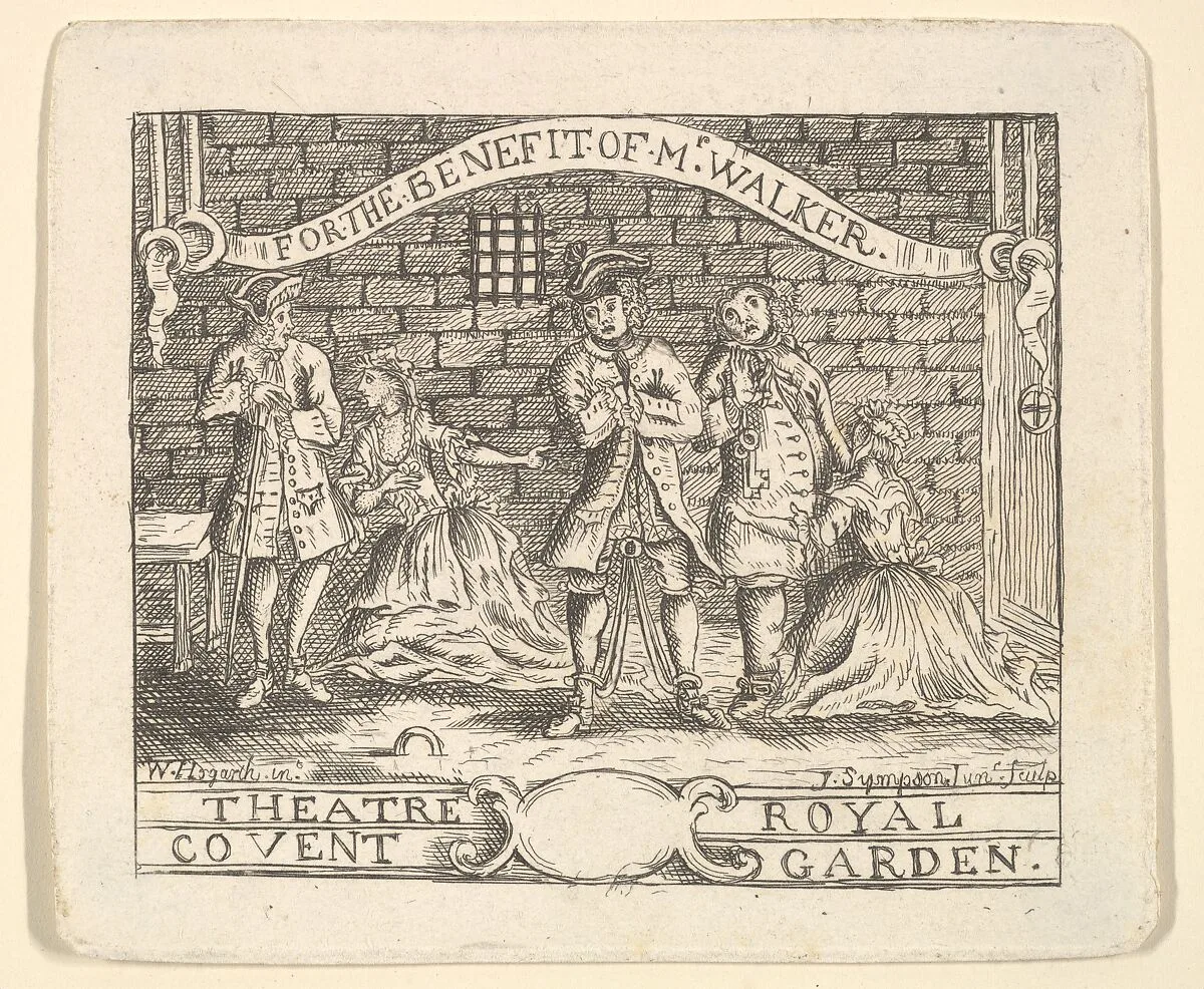 Benefit Ticket for Walker — John Gay|Joseph Sympson, Jr.|William Hogarth