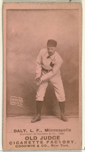 James J. "Sun" Daly, Left Field, Minneapolis, from the Old Judge series (N172) for Old Judge Cigarettes