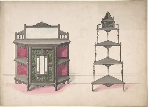 Design for a Mirrored Cabinet and a Set of Corner Shelves