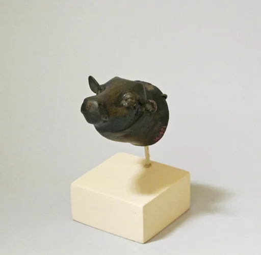 Bronze head of a calf