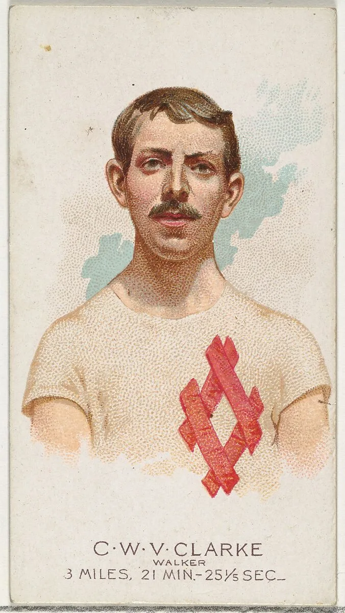 C.W.V. Clarke, Walker, from World's Champions, Series 2 (N29) for Allen & Ginter Cigarettes — Lindner, Eddy & Claus|Allen & Ginter