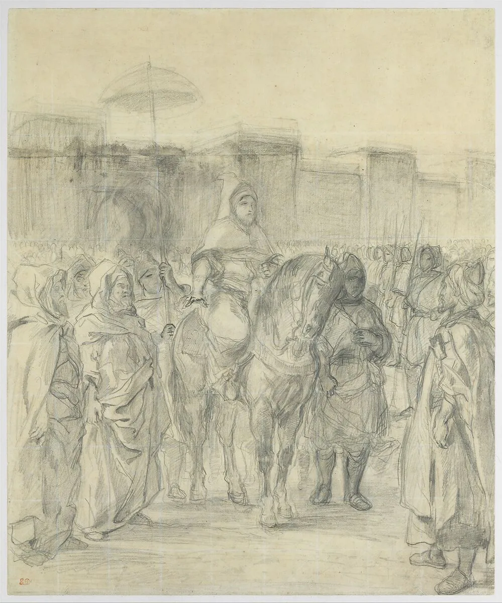 Study for "The Sultan of Morocco and His Entourage" — Eugène Delacroix
