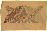 Horizontal Panel with Pairs of Overlapping Leaf-Shaped Designs Forming an X — Anonymous, French, 20th century