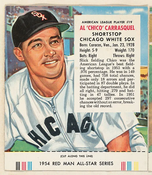 Al 'Chico' Carrasquel, from the Major League All Stars series (T234), issued by Red Man Chewing Tobacco — Red Man Chewing Tobacco