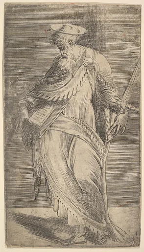 Saint Paul holding a sword and book, from "Christ and the Apostles"