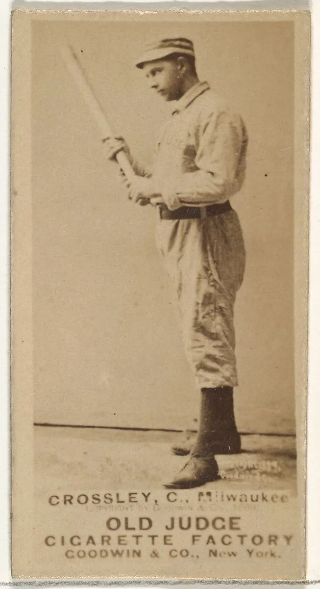 William C. Crossley, Catcher, Milwaukee, from the Old Judge series (N172) for Old Judge Cigarettes — Goodwin & Company