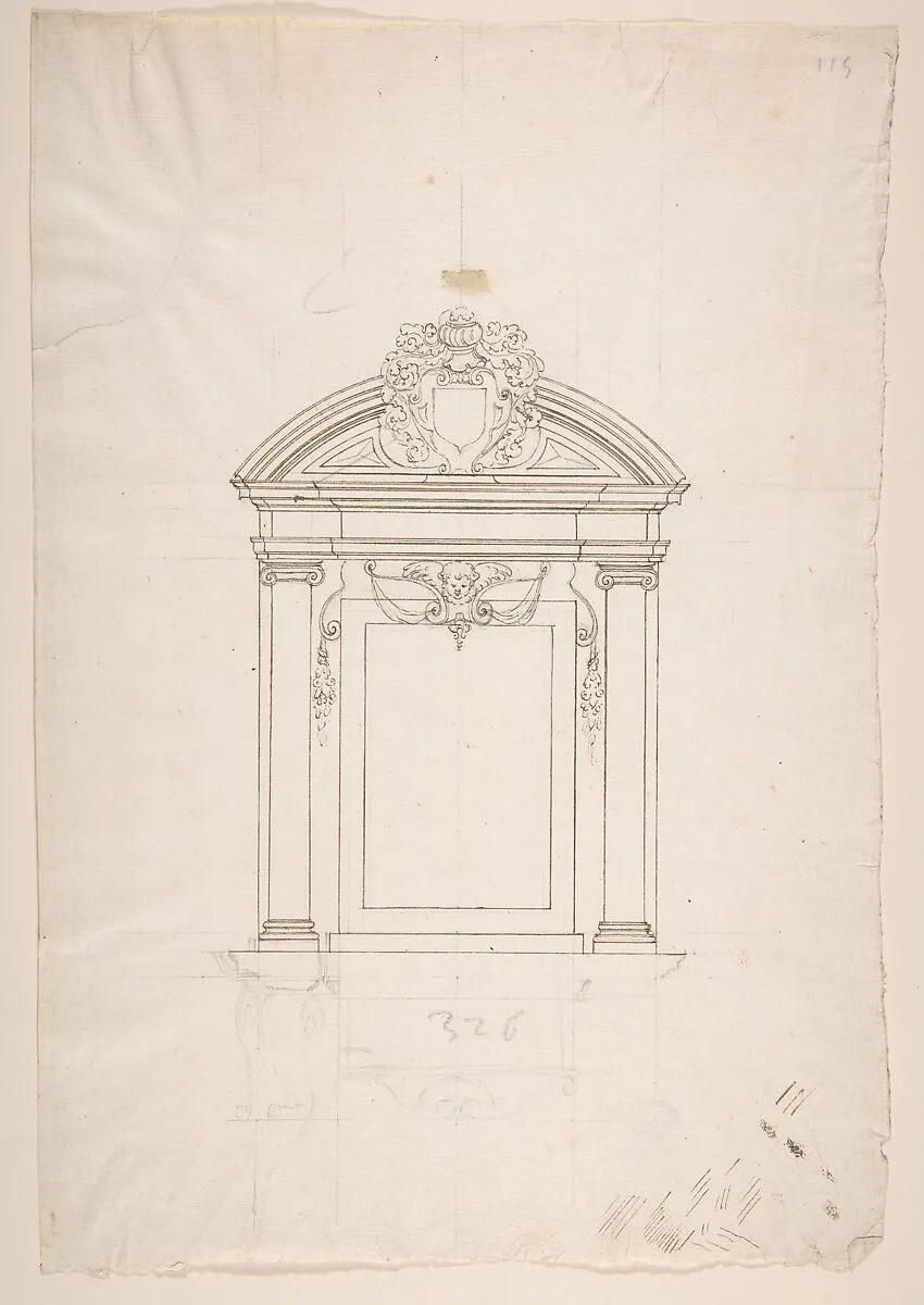 Design for a Wall Tomb — Anonymous, French, 16th century|Jacques Androuet Du Cerceau